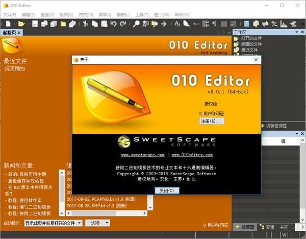 十六进制编辑器(010 Editor) v9.0.1