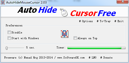 AutoHideMouseCursor(隐藏鼠标软件) v2.69